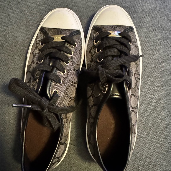 Coach Signature Black and Gray Sneakers - Picture 3 of 5